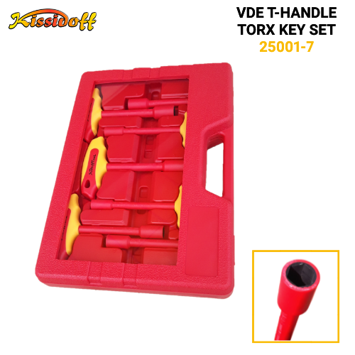 7pcs VDE T-Handle Nut Hex Key Wrench Set 25001-7 - Image 2
