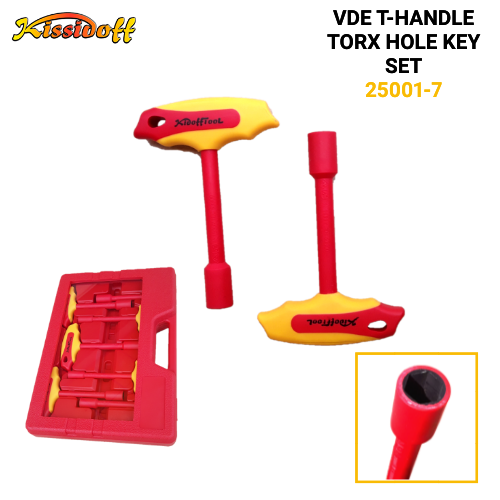 7pcs VDE T-Handle Nut Hex Key Wrench Set 25001-7 - Image 3