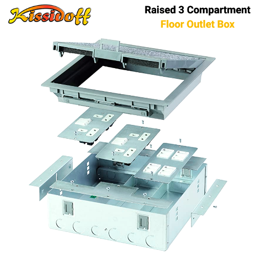 Raised Floor Outlet Box 3 Compartment Floor Box ARSBP 250/3 - Image 3