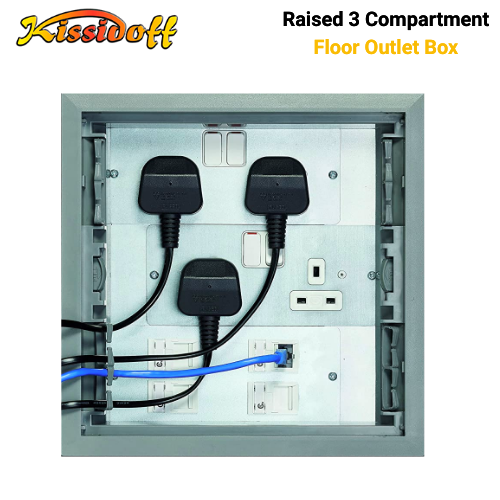 Raised Floor Outlet Box 3 Compartment Floor Box ARSBP 250/3 - Image 2